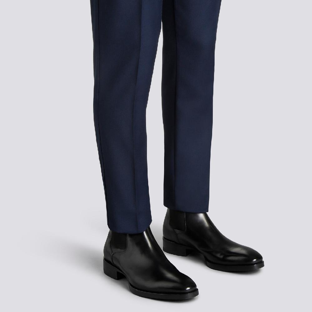 Santoni Stivaletto chelsea da uomo in pelle anticata nera Economico