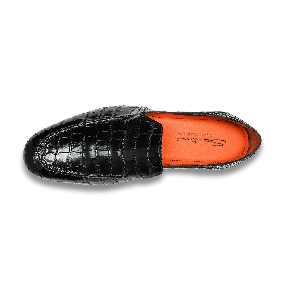 Santoni Mocassino da uomo in alligatore grigio In Vendita