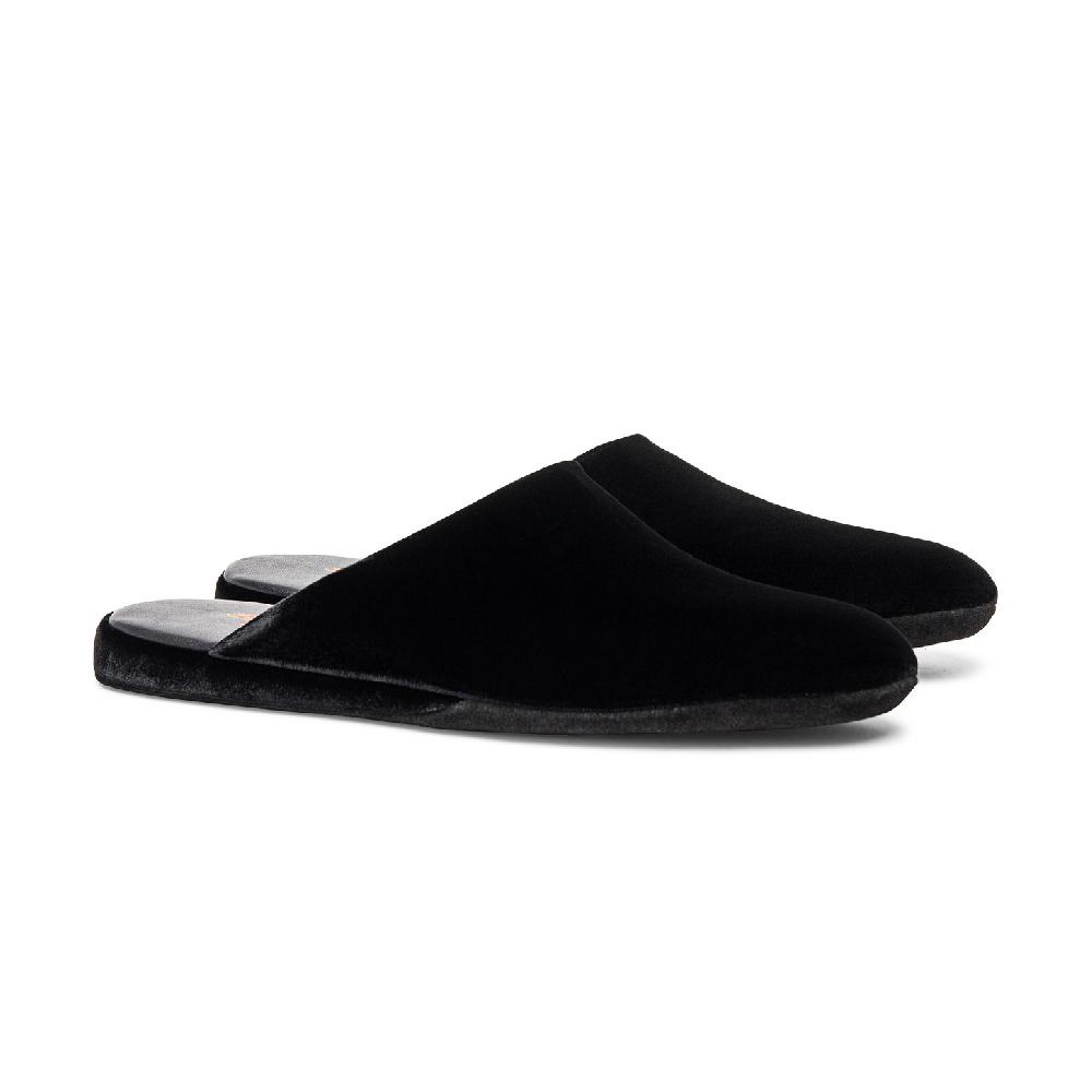 Santoni Pantofola da uomo in velluto nero Offerte