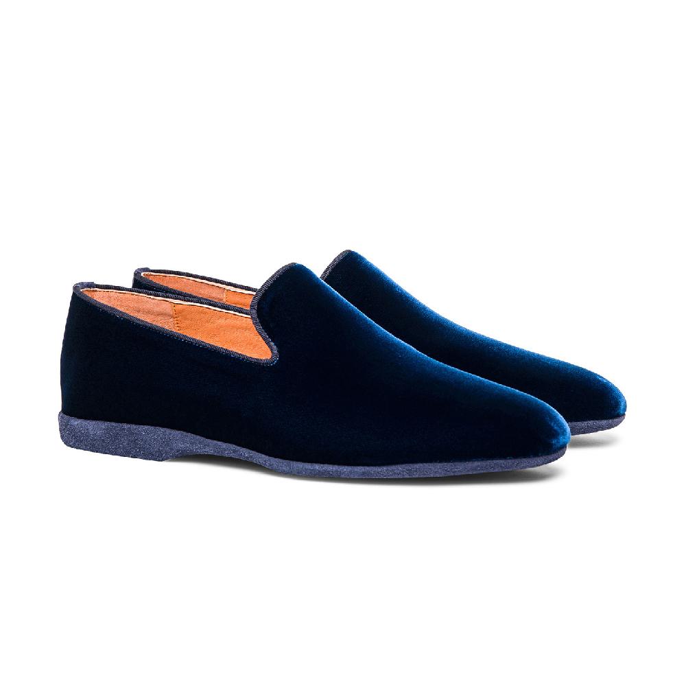 Santoni Pantofola da uomo in velluto blu Hotsell