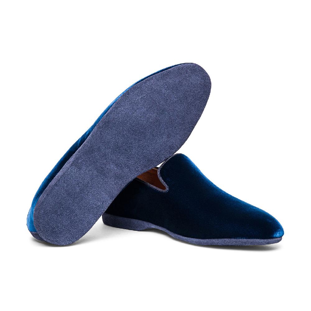 Santoni Pantofola da uomo in velluto blu Hotsell