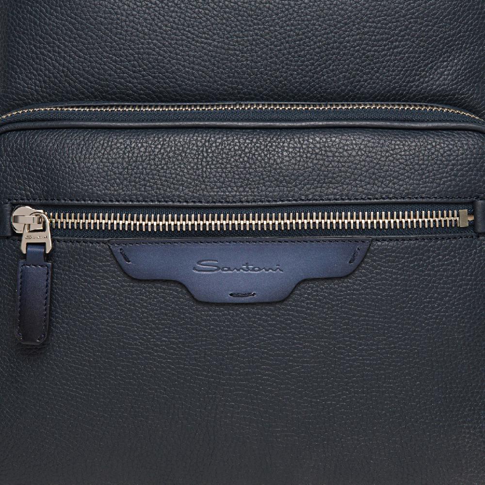 Santoni Zaino in pelle bottalata blu Vendite Flash