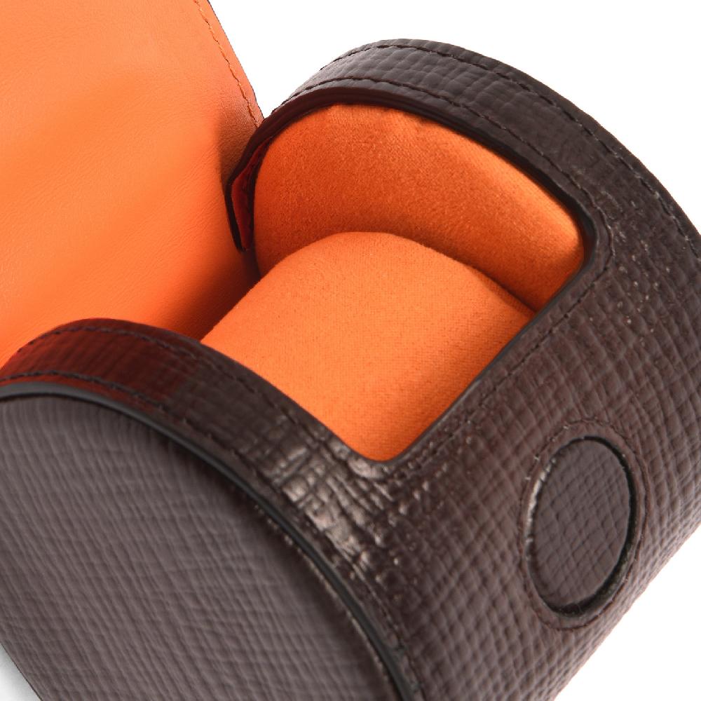 Santoni Custodia portaorologi piccola in pelle stampata marrone Negozio online di fabbrica