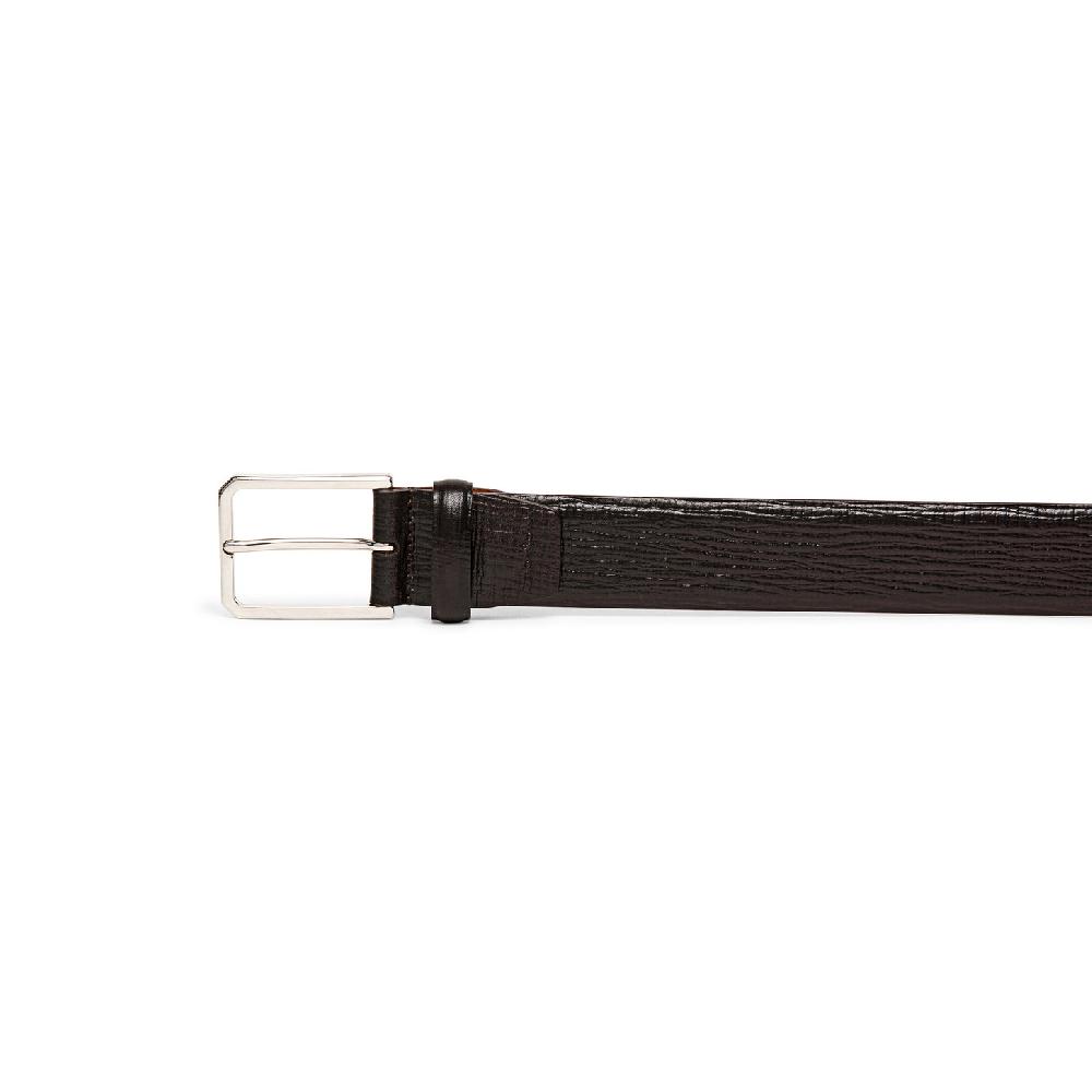 Santoni Cintura regolabile da uomo in pelle stampata marrone Fornitura limitata
