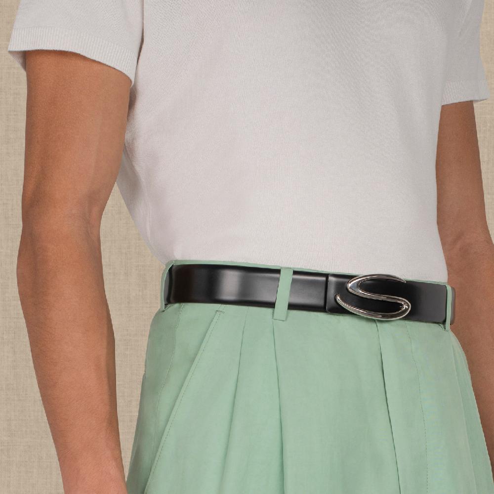 Santoni Asta per cintura in pelle nera Negozi Online