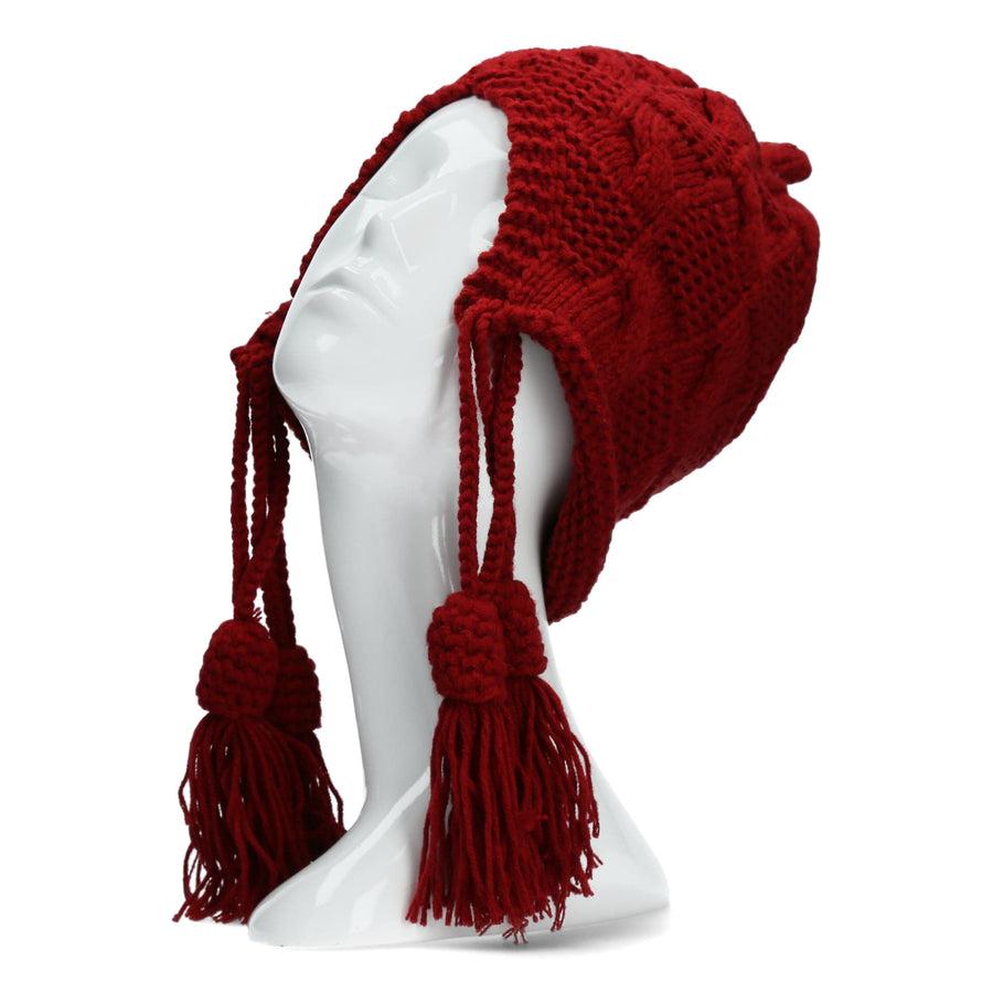 Scarpe Vita Bonnet ethnique en tricot rouge Vendita Economica