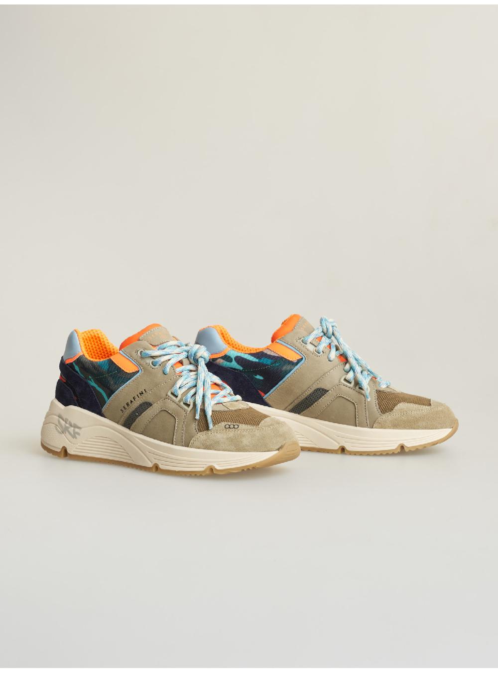 Serafini sneakers uomo in pelle scamosciato tessuto a rete nylon Serafini Shop In Linea