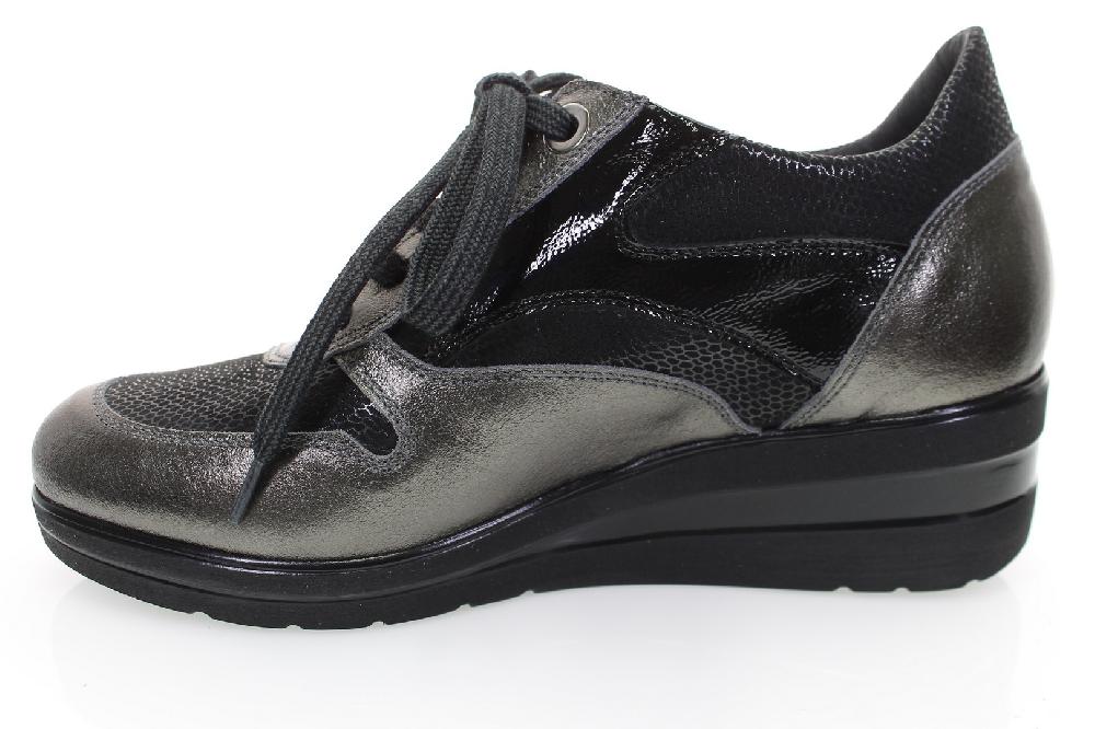 Soffice Sogno Sneaker in pelle con lacci e zip Negozio
