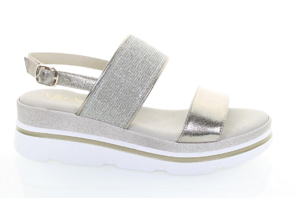 Soffice Sogno Sandalo in tessuto e pelle laminata Promozione