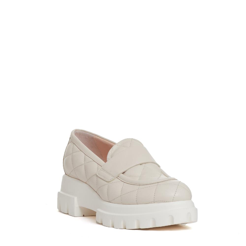 Sorelle Perego mocassino matelasse gesso Vendita Calda