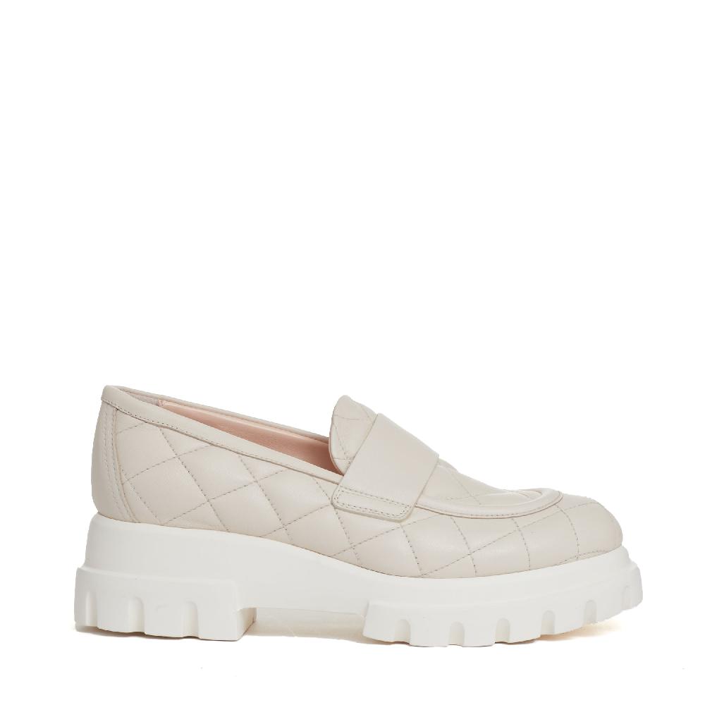Sorelle Perego mocassino matelasse gesso Vendita Calda