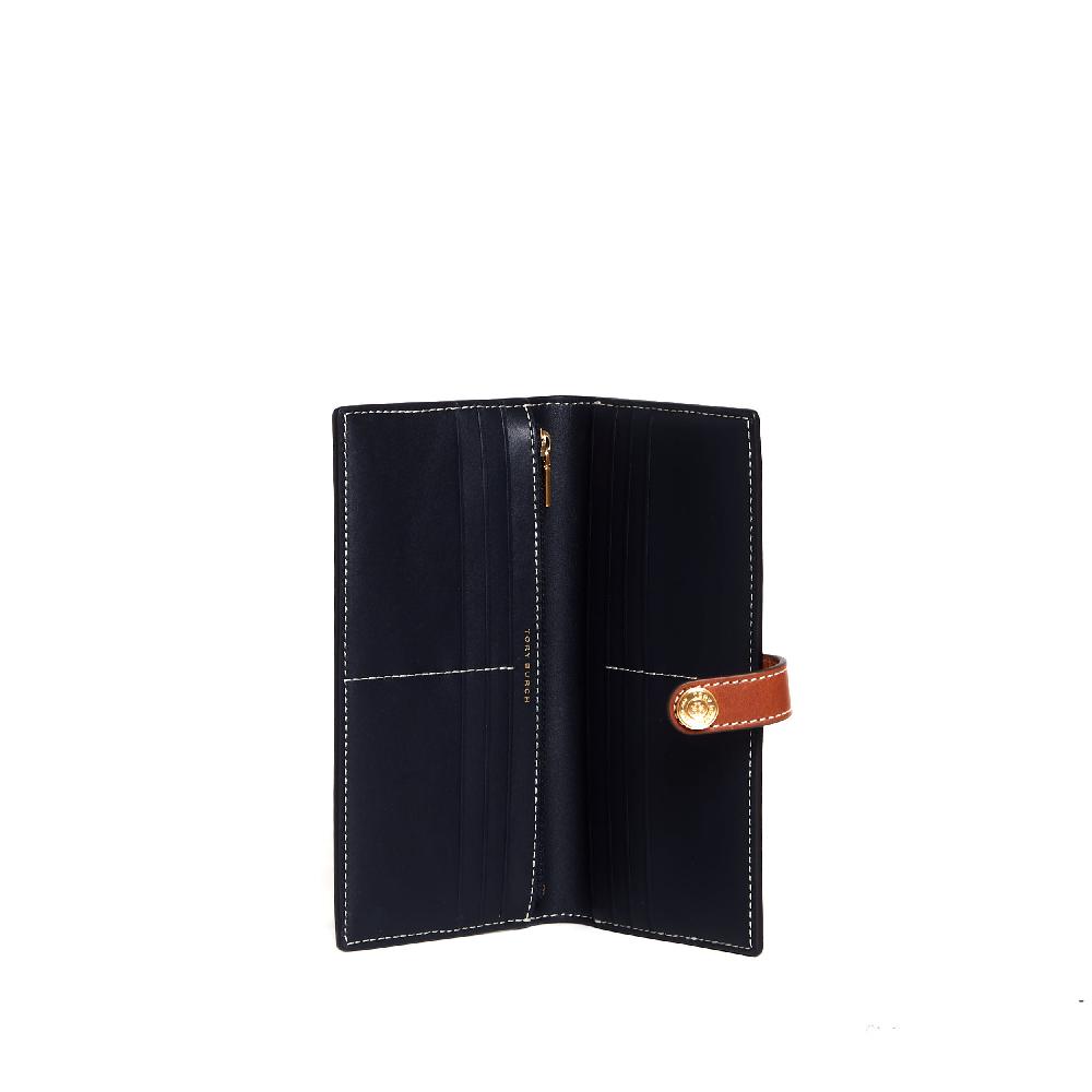 Sorelle Perego zip slim wallet tessuto logo blu Flash Sale