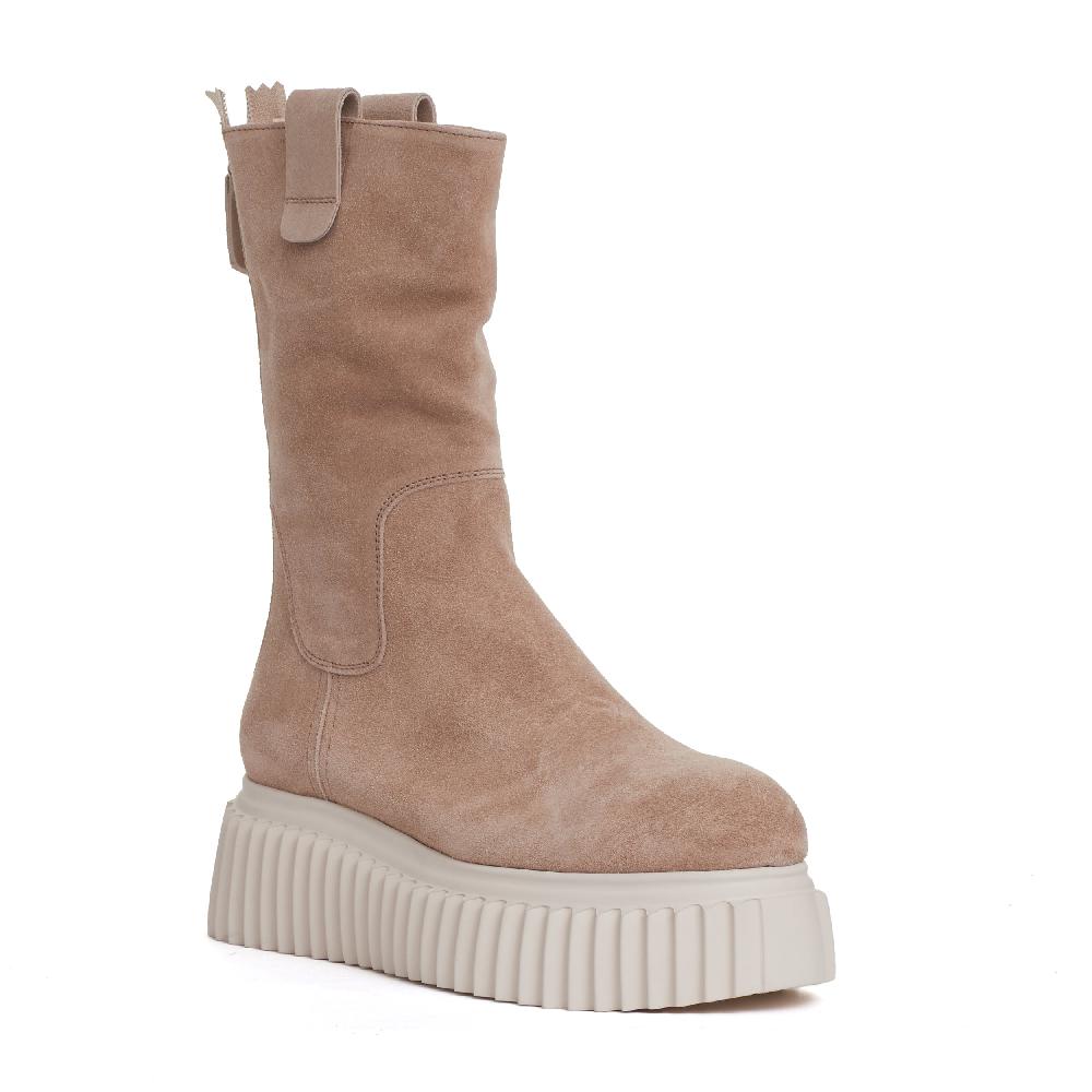 Sorelle Perego stivaletto fondo bianco in camoscio beige Vendita