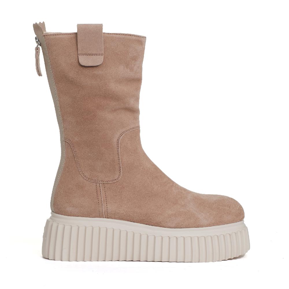 Sorelle Perego stivaletto fondo bianco in camoscio beige Vendita