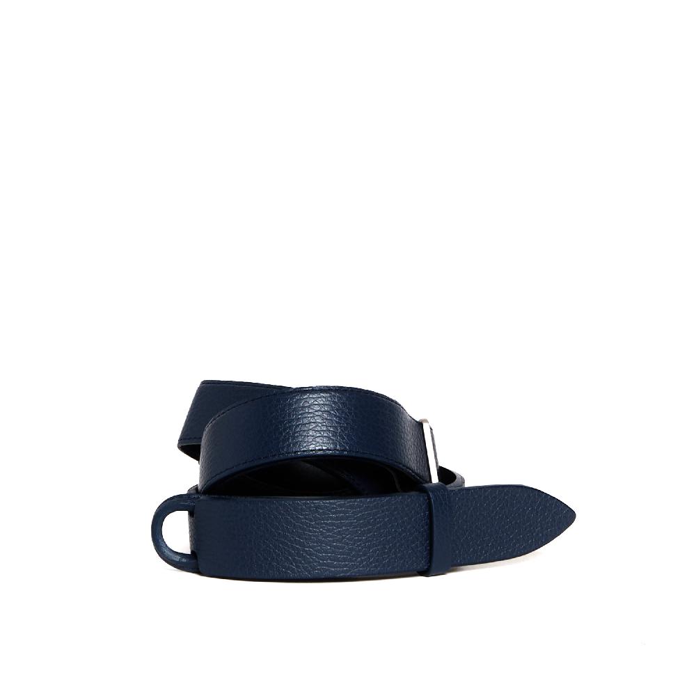 Sorelle Perego cintura nobuckle pelle martellata blu Acquista Ora