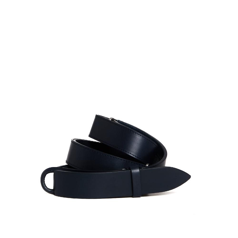 Sorelle Perego cintura nobuckle pelle bull blu Nuova