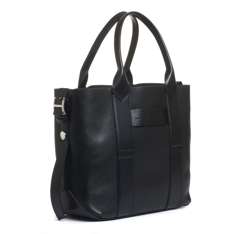 Sorelle Perego shopping media pelle nera Consegna Veloce