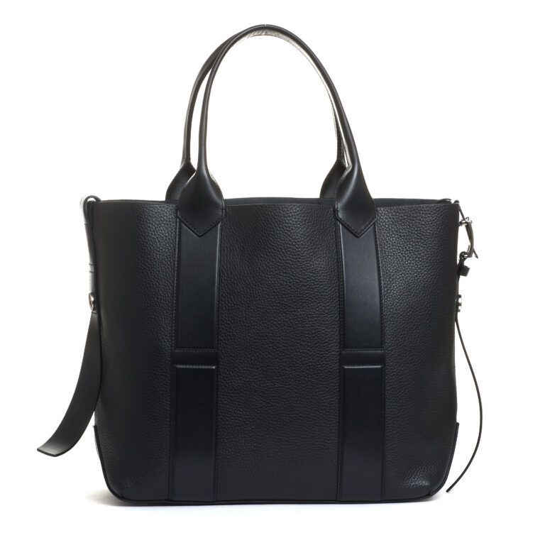 Sorelle Perego shopping media pelle nera Consegna Veloce