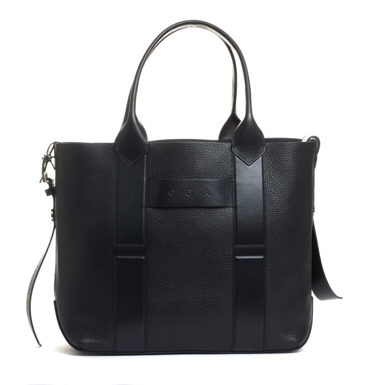 Sorelle Perego shopping media pelle nera Consegna Veloce