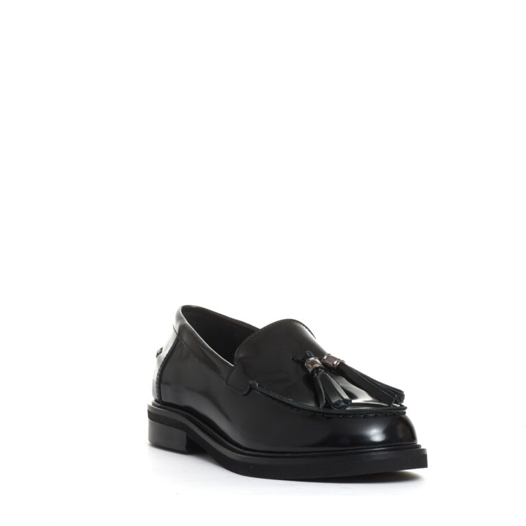 Sorelle Perego mocassino nero con nappine Sconto