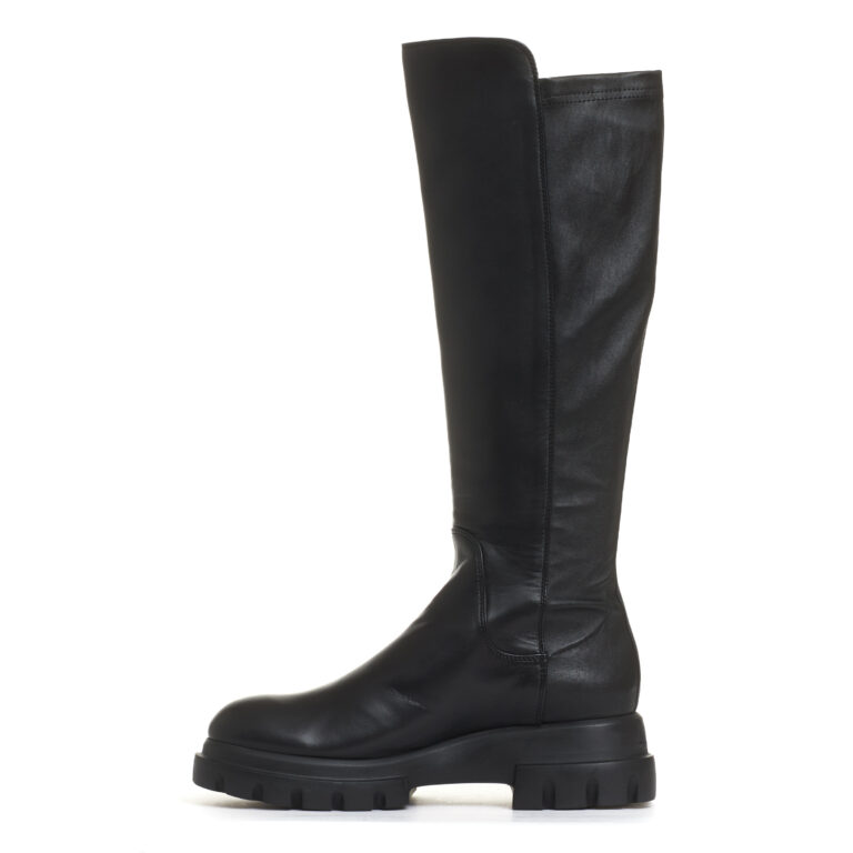 Sorelle Perego stivale stretch in pelle nera Outlet