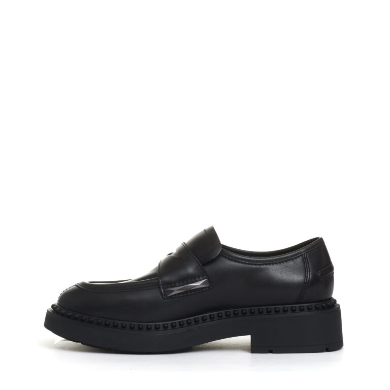 Sorelle Perego mocassino pelle nero con borchia In Saldo