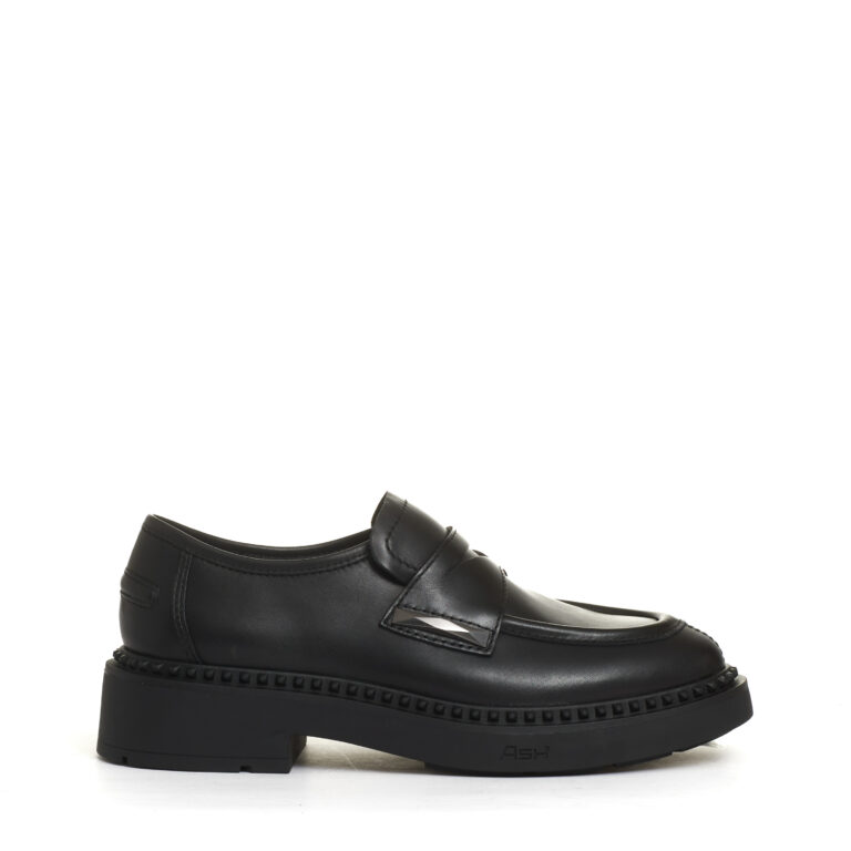 Sorelle Perego mocassino pelle nero con borchia In Saldo