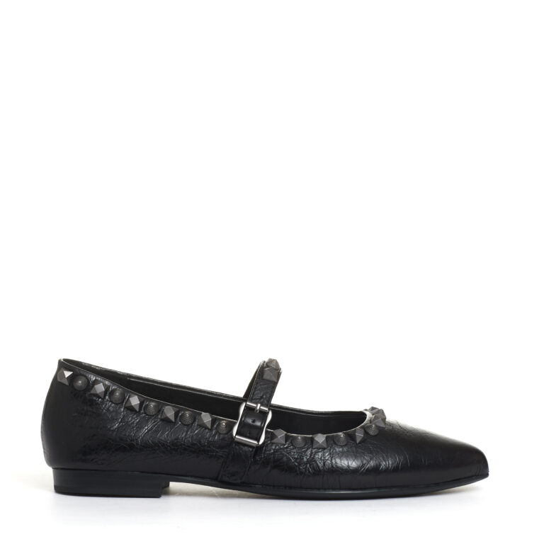 Sorelle Perego ballerina pelle nera borchie Promozione Limitata