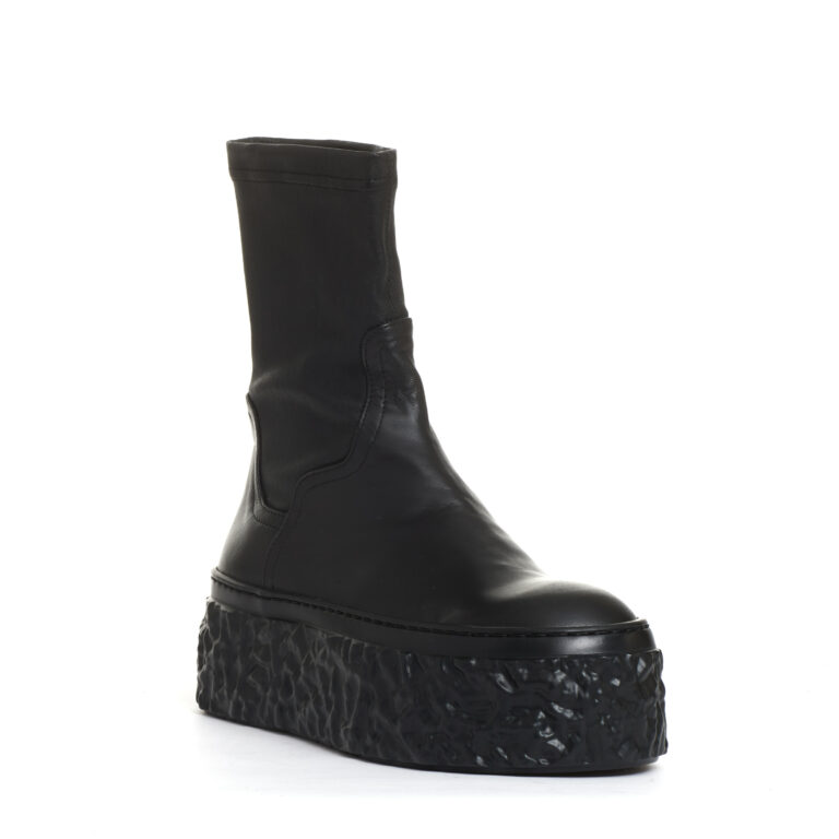 Sorelle Perego stivaletto elasticizzato nero fondo in gomma alto Offerta