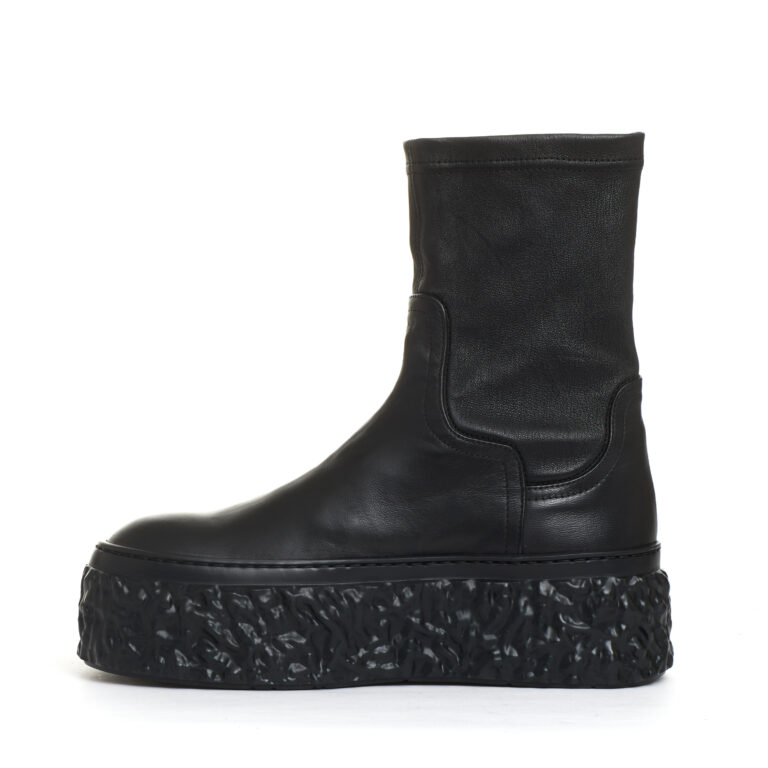 Sorelle Perego stivaletto elasticizzato nero fondo in gomma alto Offerta