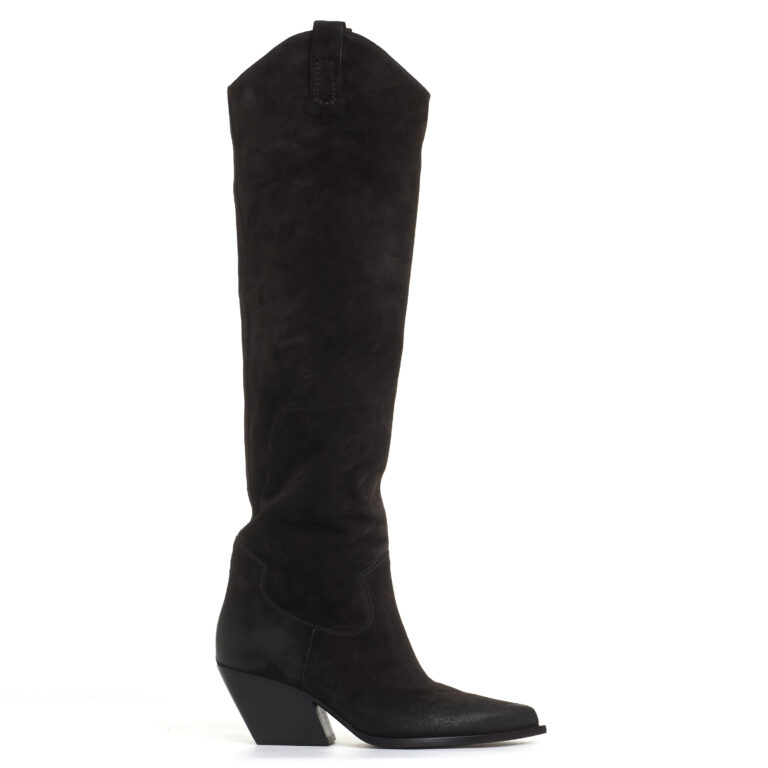 Sorelle Perego stivale texano in camosco testa di moro Offerte