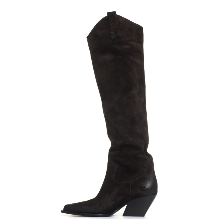 Sorelle Perego stivale texano in camosco testa di moro Offerte