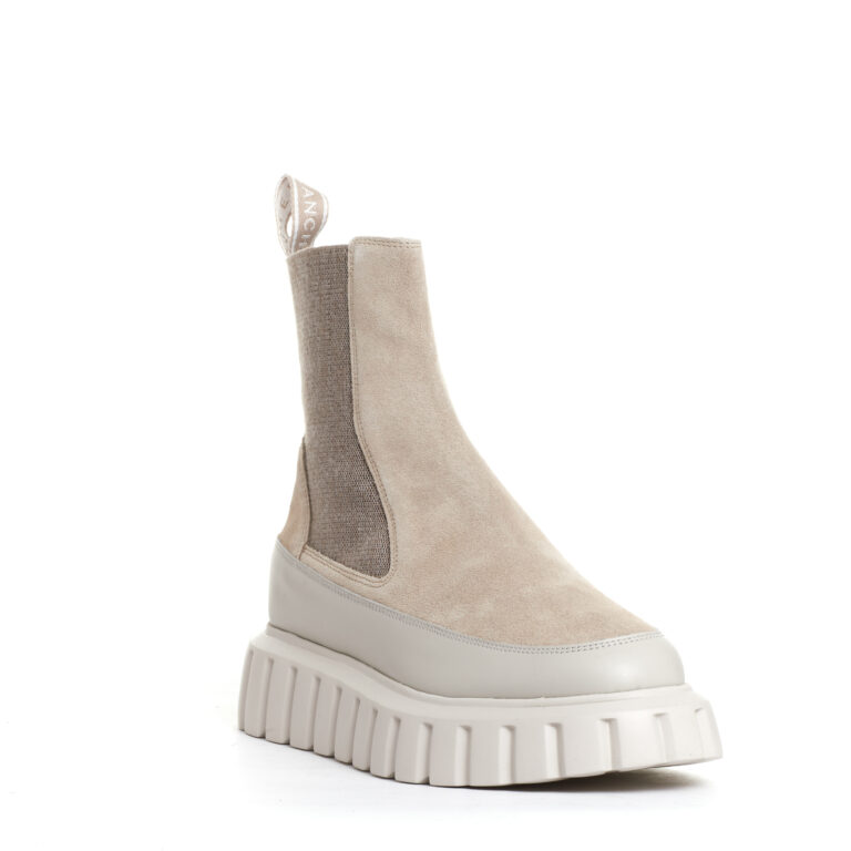 Sorelle Perego chelsea boot pelle beige e camoscio Promozione