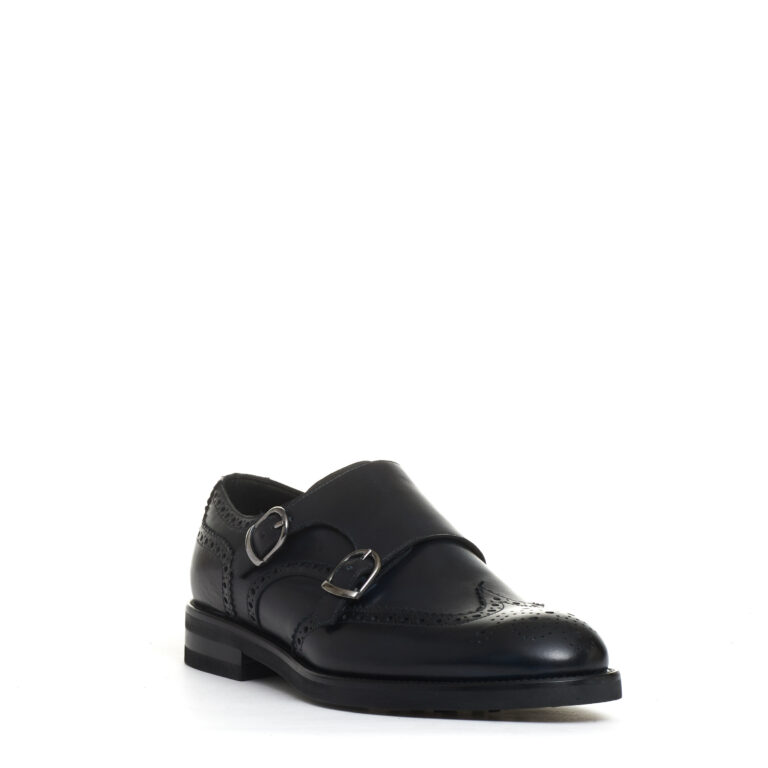 Sorelle Perego derby doppia fibbia pelle blu Negozi Online