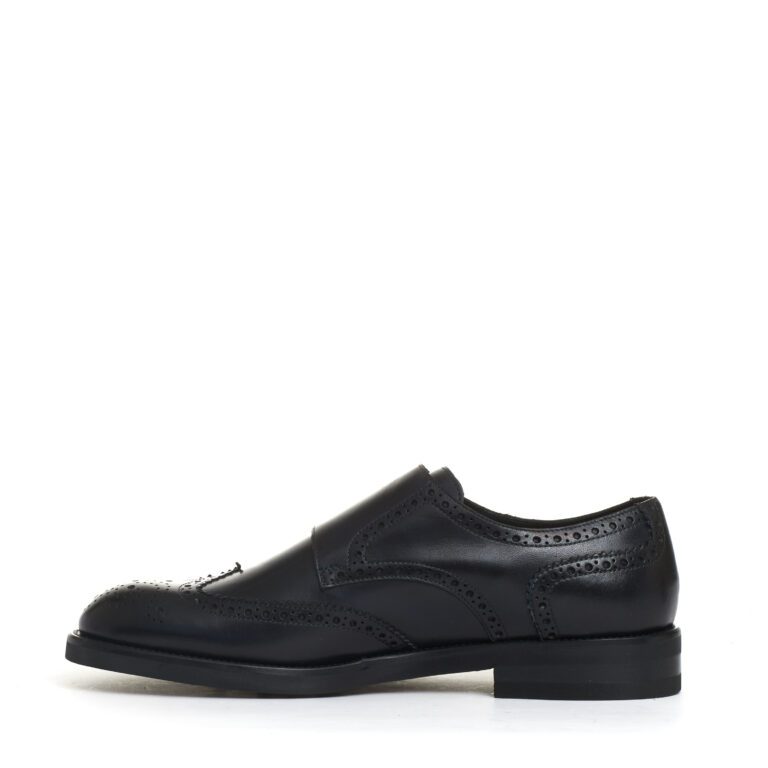 Sorelle Perego derby doppia fibbia pelle blu Negozi Online