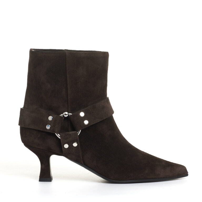 Sorelle Perego stivaletto tacco 55 mm camoscio marrone Affare Del Giorno