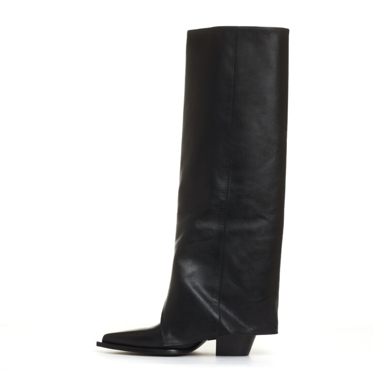 Sorelle Perego stivale texano con risvolto nero In Vendita