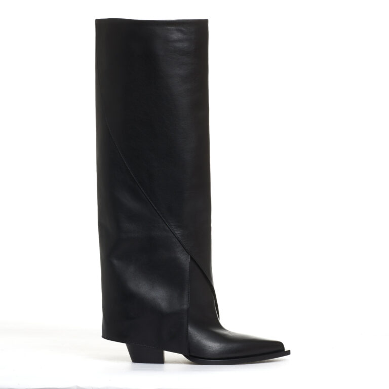 Sorelle Perego stivale texano con risvolto nero In Vendita