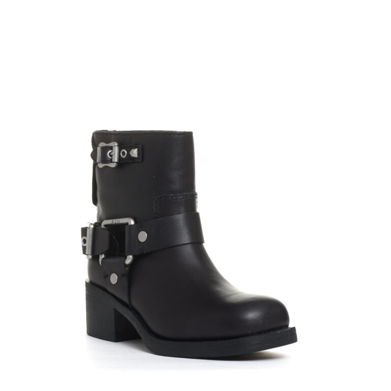 Sorelle Perego biker basso con fibbie nero Spedizione Gratuita