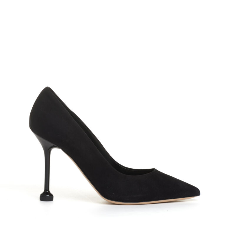 Sorelle Perego pump camoscio nero tacco metallo 100 mm Affare Del Giorno