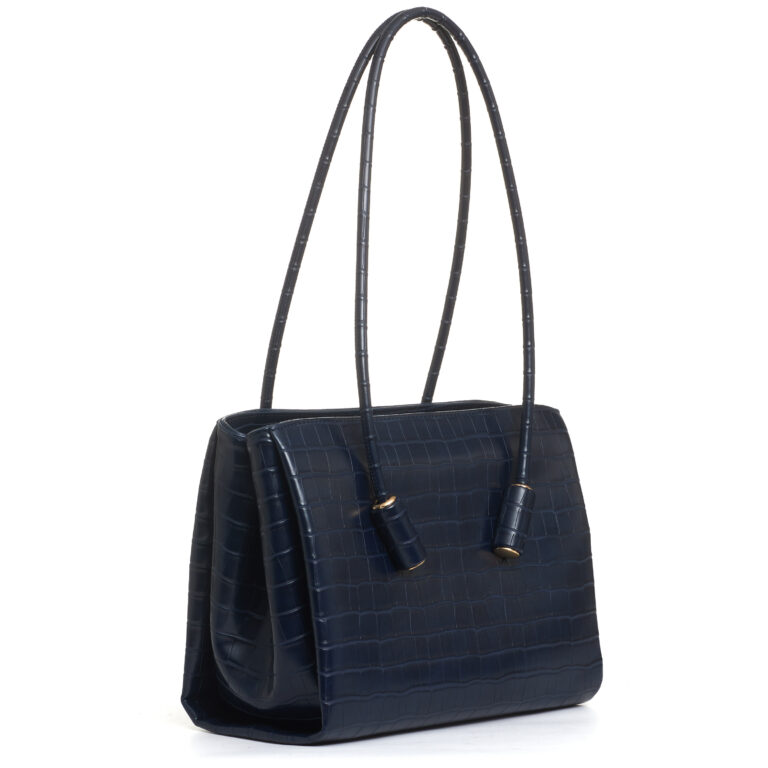 Sorelle Perego borsa in cocco blu Sottocosto