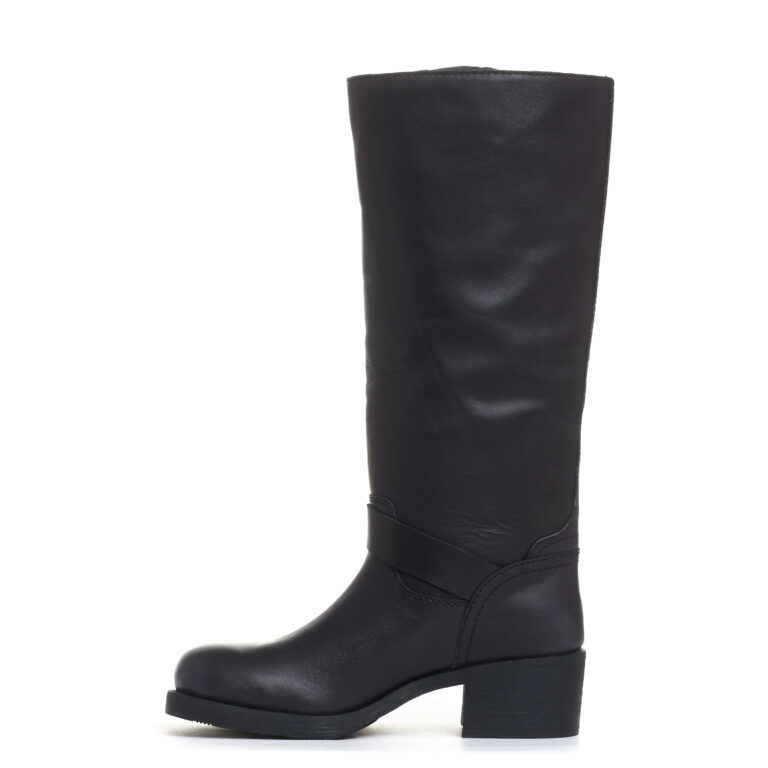 Sorelle Perego stivale biker tacco 40 mm fibbie nero Economico