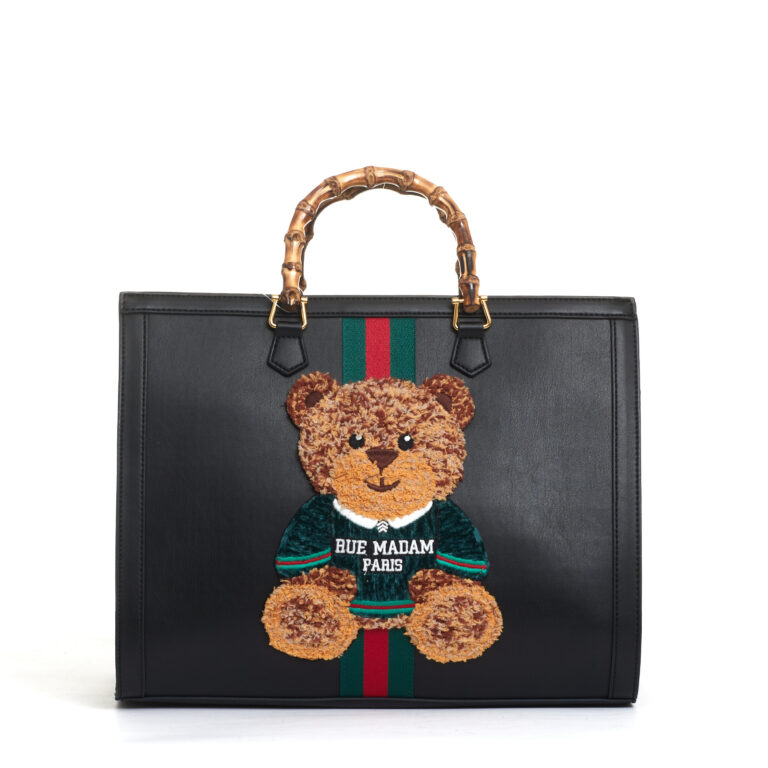 Sorelle Perego tote bag nera grande con Teddy e tracolla Spedizione gratuita