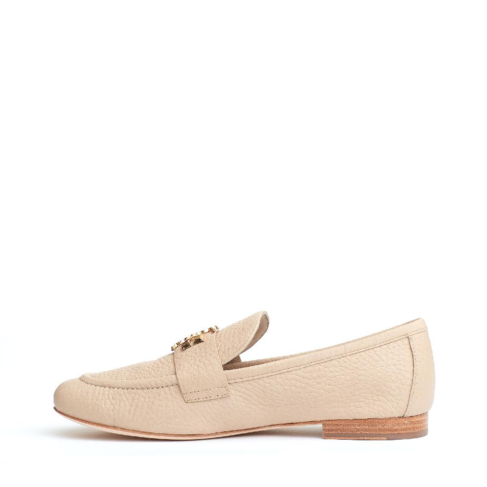 Sorelle Perego mocassino Eleanor pelle beige logo Sconto