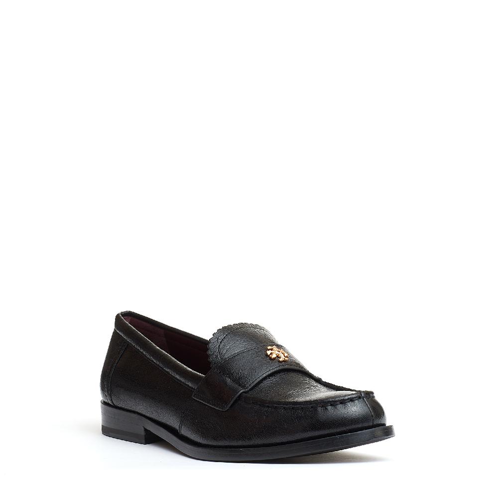 Sorelle Perego mocassino nero con logo Economico