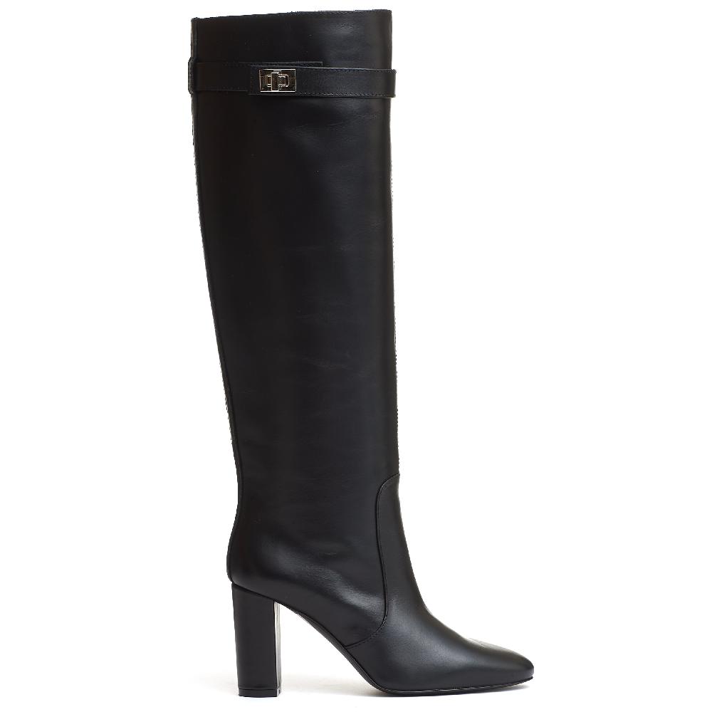 Sorelle Perego stivale pelle nera tacco 90 mm Moda