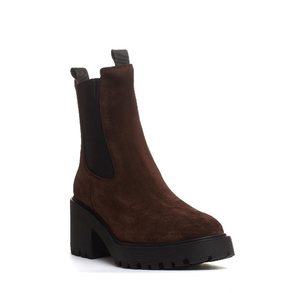 Sorelle Perego stivaletto camoscio marrone tacco 50 Italy
