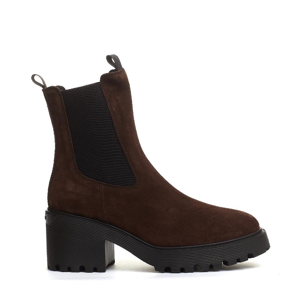 Sorelle Perego stivaletto camoscio marrone tacco 50 Italy