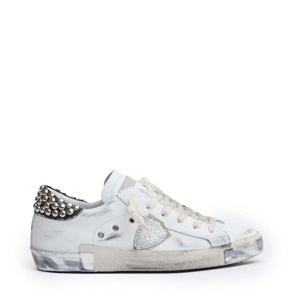 Sorelle Perego Paris pelle bianca con borchie Sottocosto