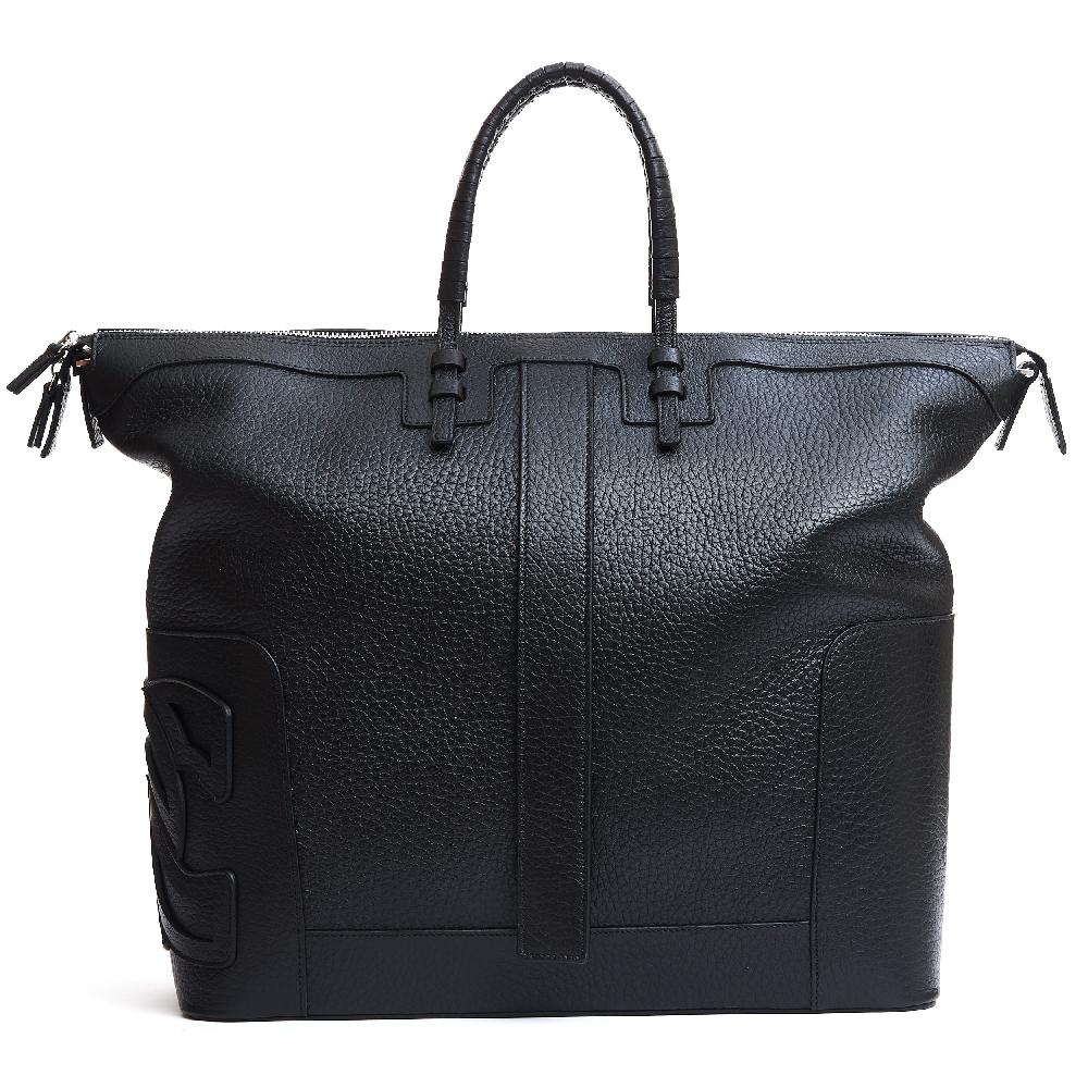 Sorelle Perego borsa doppio manico in pelle martellata nera Fino Al -60%